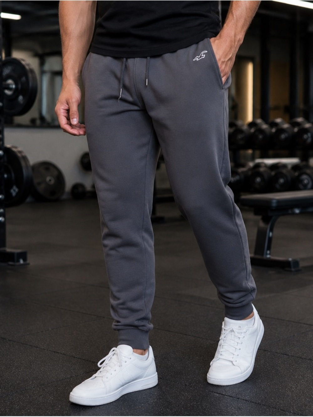 Hollister Must-Have Collection Joggers – Dark Gray, Size L, EUC